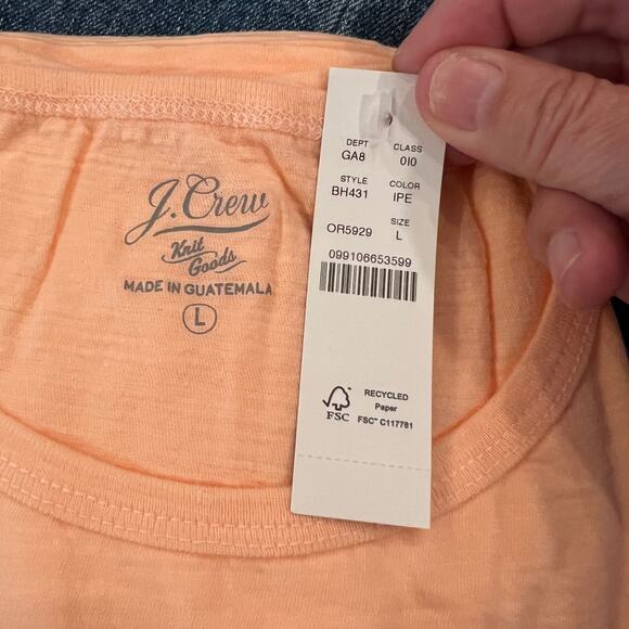NWT J. Crew Peach W/"Wave of love" Graphic Cropped T-shirt - Picture 6 of 9